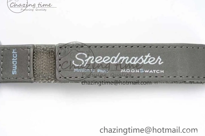 1229 Speedmaster Misson To Pluto 1:1 Best Edition Gray Dial On Nylon Strap Quartz TravelReady 7858